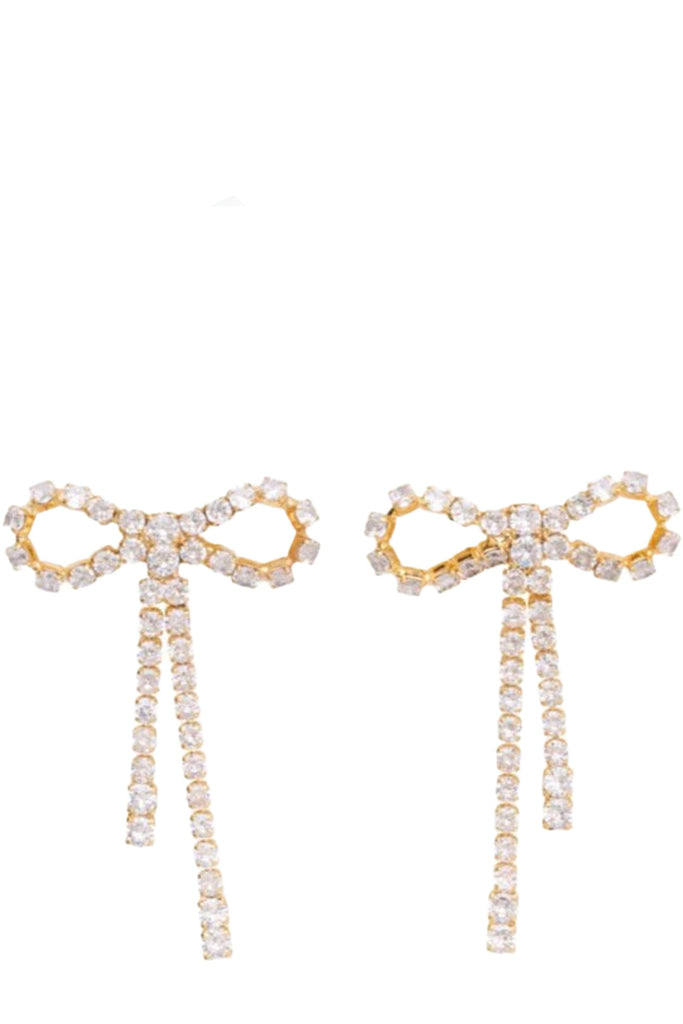 The Arco Large Crystal stud earrings in gold and clear colours from the brand PICO COPENHAGEN