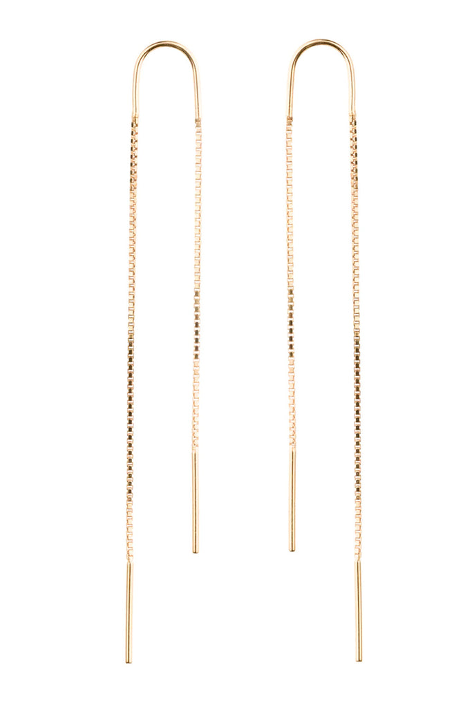 The Double Chain long earrings in gold colour from the brand PICO COPENHAGEN
