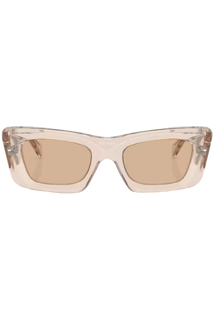 The cat-eye transparent-frame signature logo-plaque sunglasses from the brand PRADA