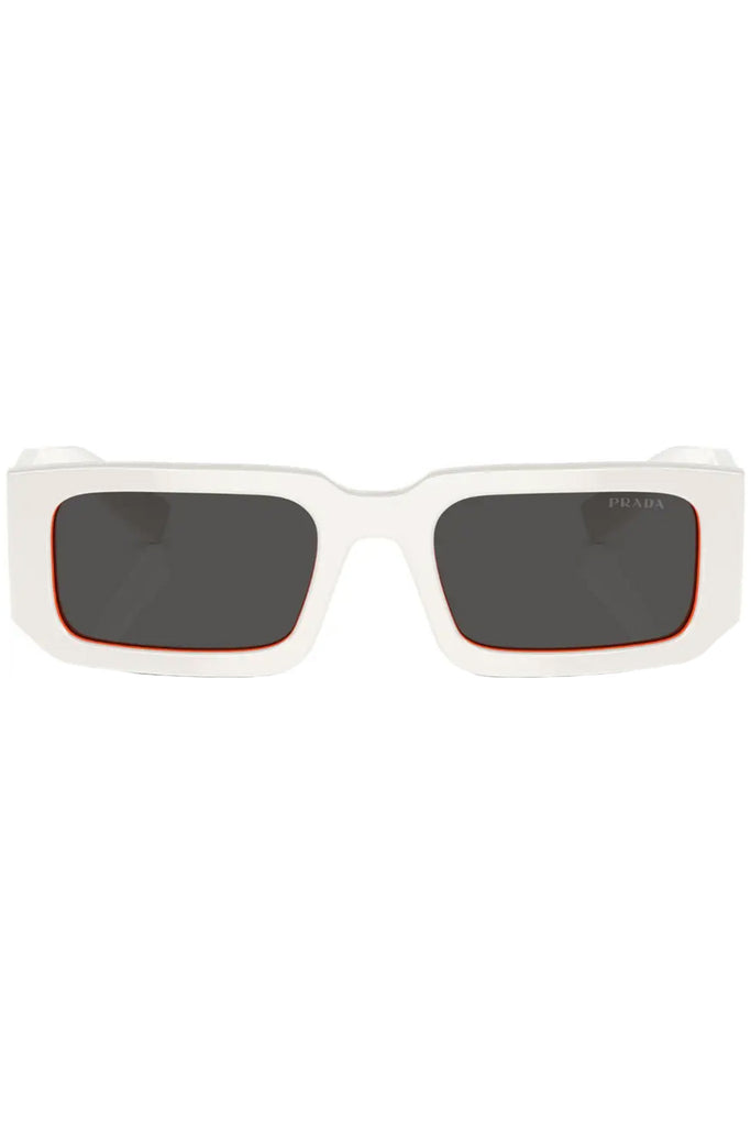 The rectangle contrast-frame bold-temple sunglasses from the brand PRADA