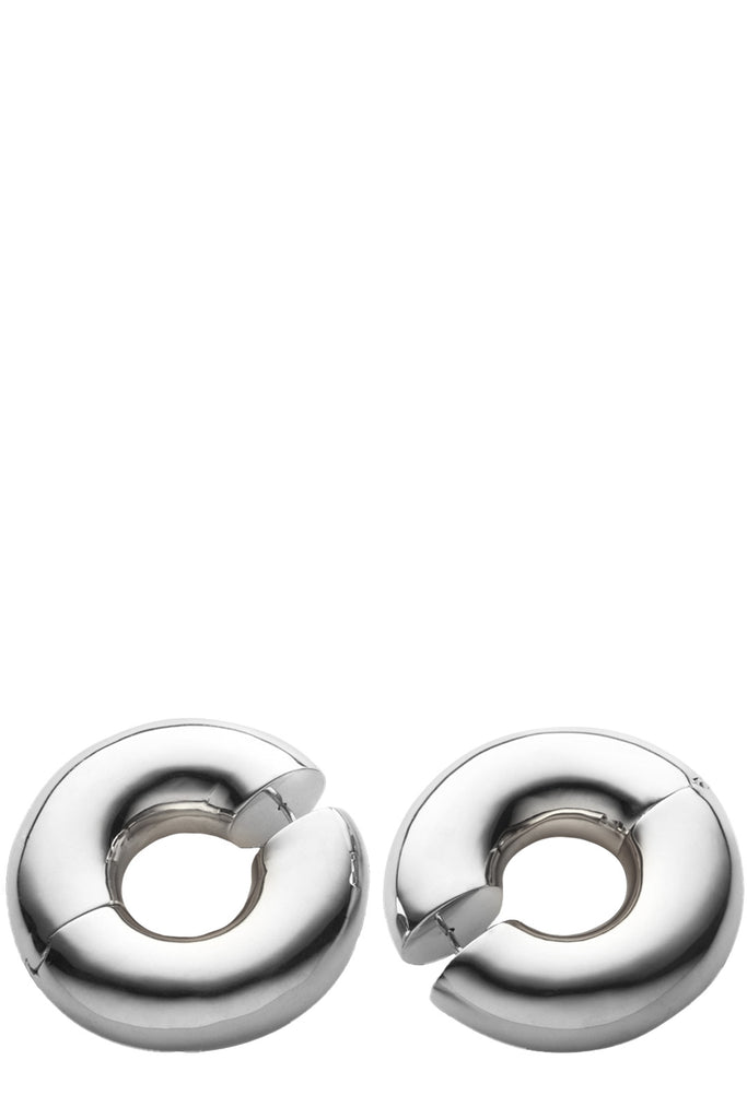 The large Strato hoop earrings in silver colour from the brand UNCOMMON MATTERS