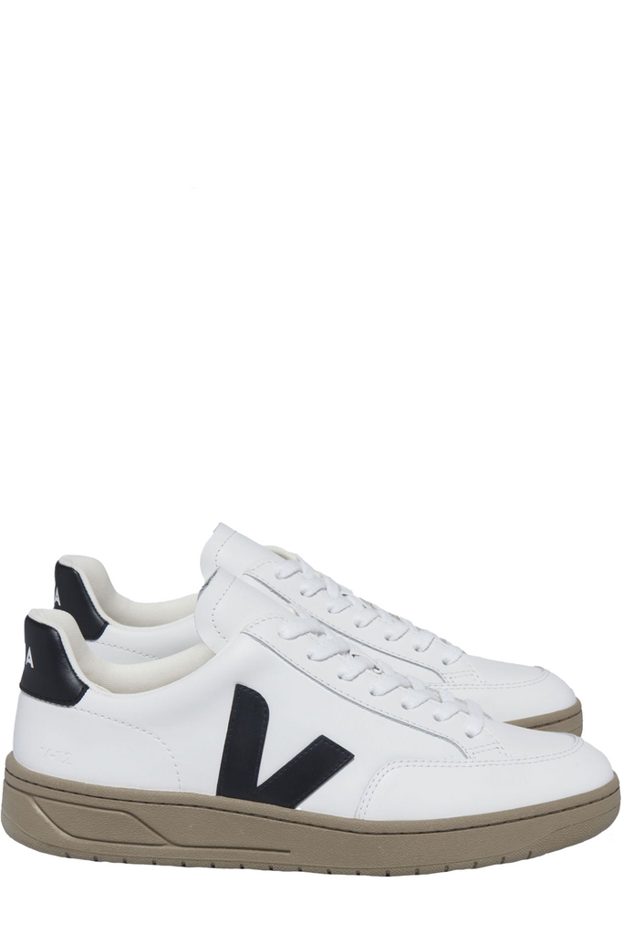 The V-12 Leather Sneakers in white, black an dune colours from the brand VEJA