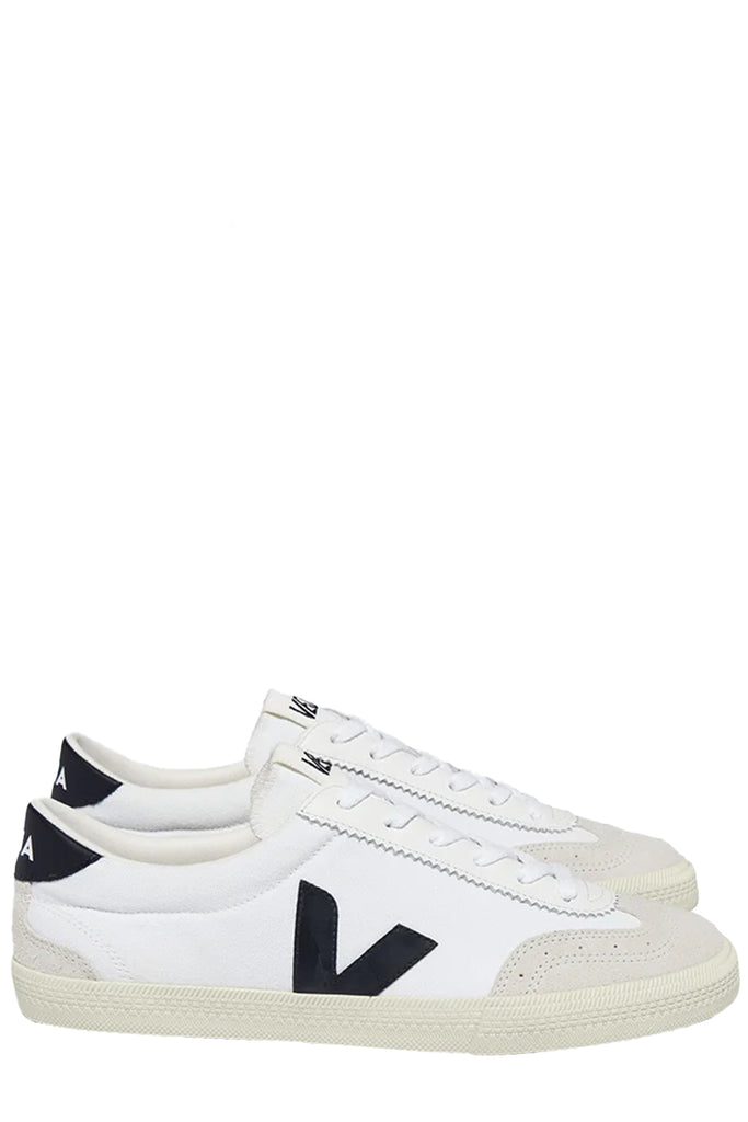 The Volley Organic Cotton Canvas Sneakers in black and white colour from the brand VEJA