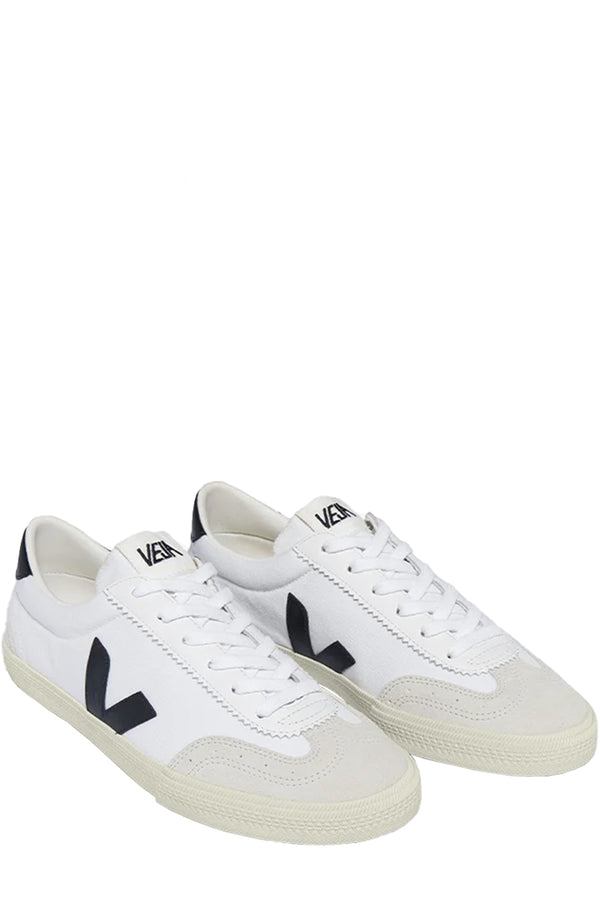 The Volley Organic Cotton Canvas Sneakers in black and white colour from the brand VEJA