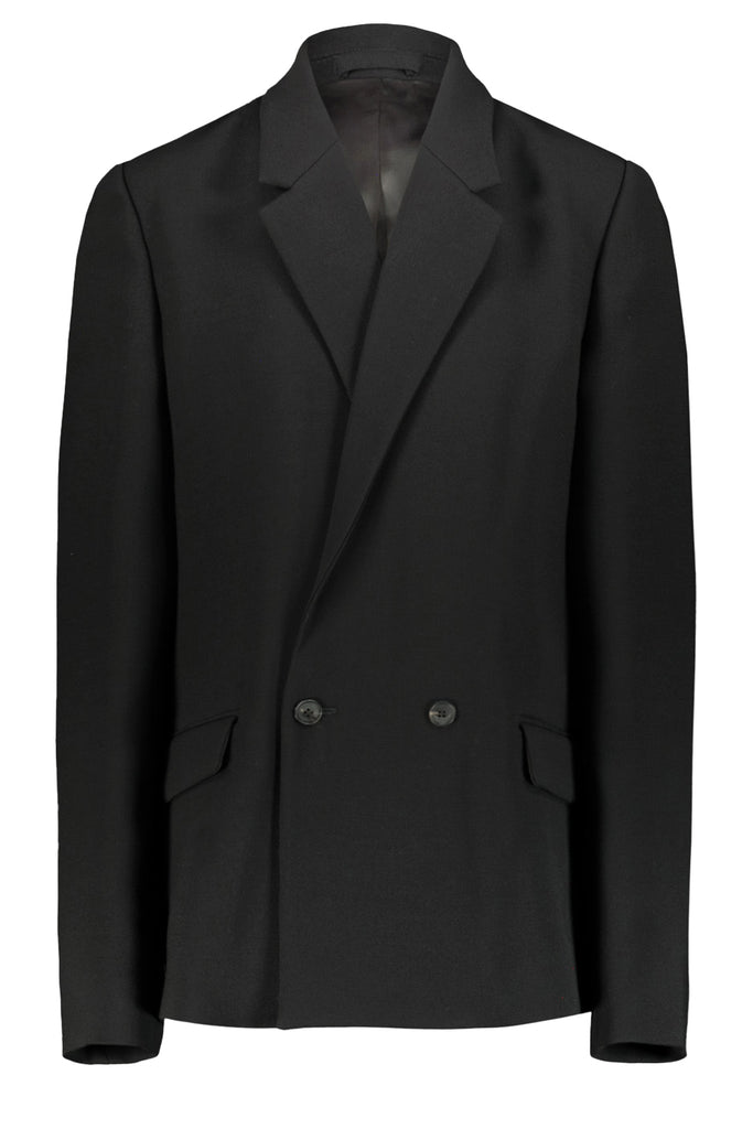 The HB Virgin Wool Blazer in black colour from the brand Wardrobe.NYC