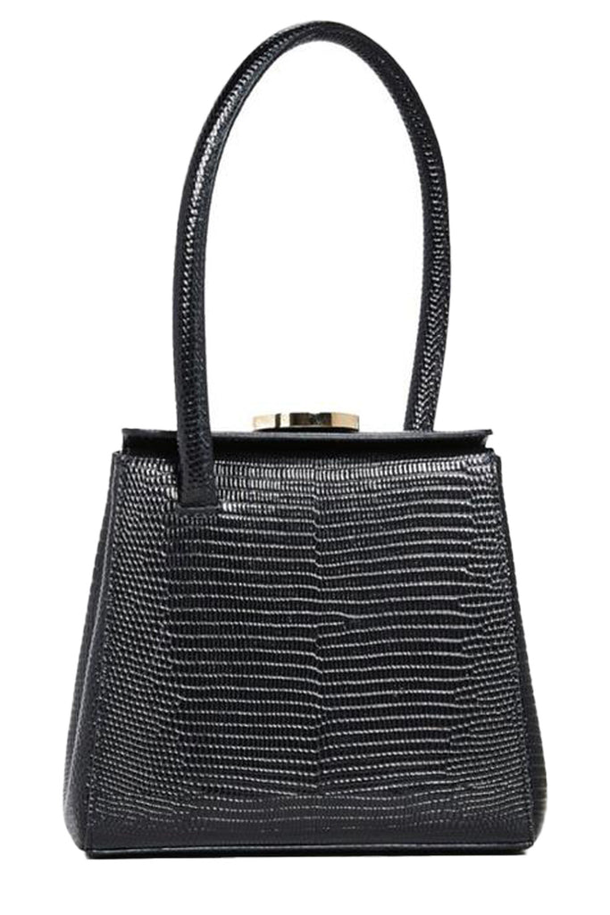 Mademoiselle Lizard-Embossed Leather Handbag
