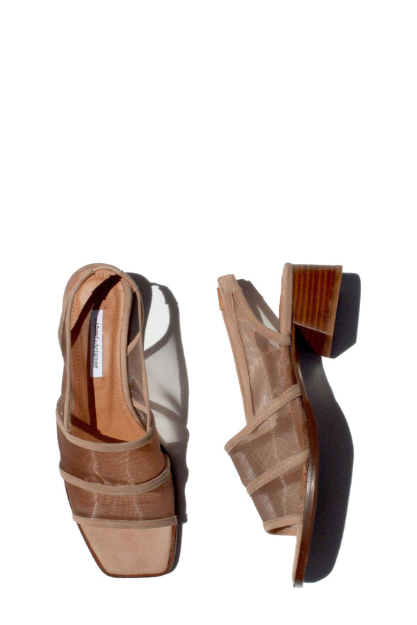 Colette Mesh-Panelled Slingback Suede Sandals