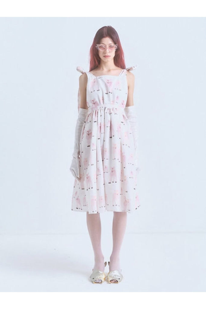 Douce Deer-Print Recycled Polyester Midi Dress