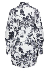 MSGM | Floral-Pattern Puff-Sleeve Shirt Dress | sparklemonde.com