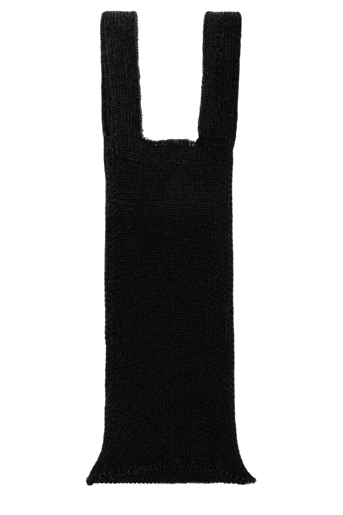 The Emma large ribbed-knit totebag in black color from the brand A. ROEGE HOVE