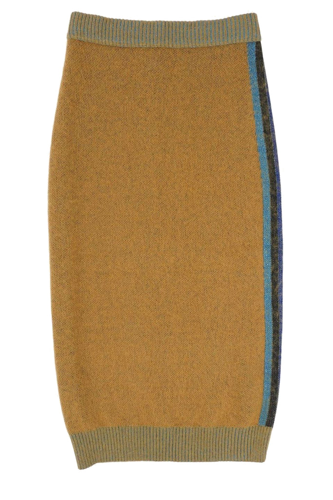 Stripe-Detail Midi Skirt