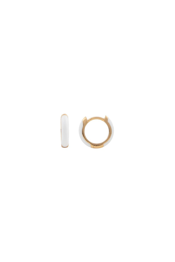 all the luck in the world bloom small huggie hoop earrings whitegold fulbevalo