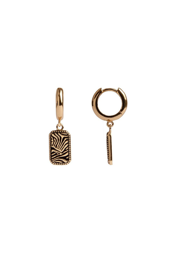 all the luck in the world zebra rectangle earrings charm collection gold fulbevalo