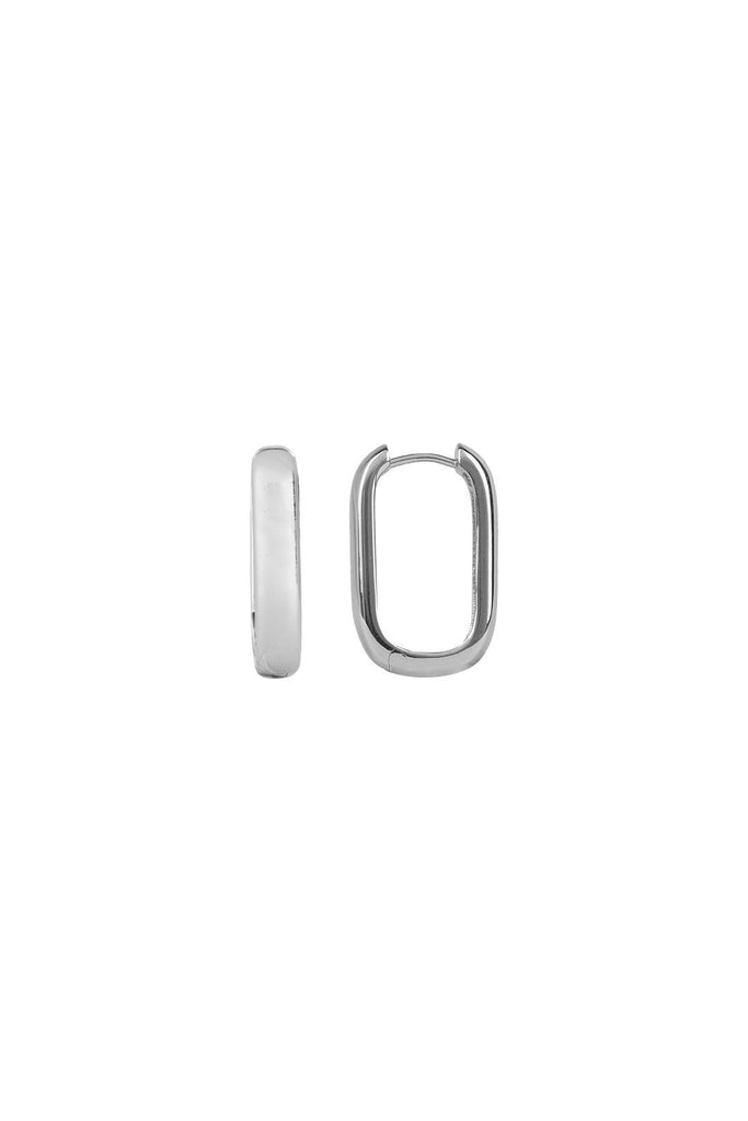all the luck in the world plain oval huggie hoop earrings silver fulbevalo
