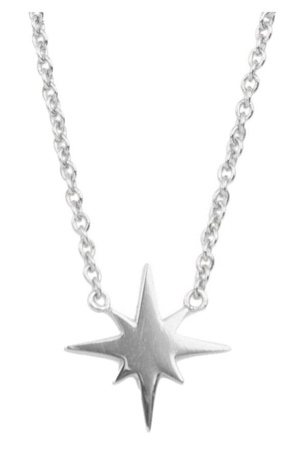 The Starburst necklace in silver color from the brand All the Luck in the World