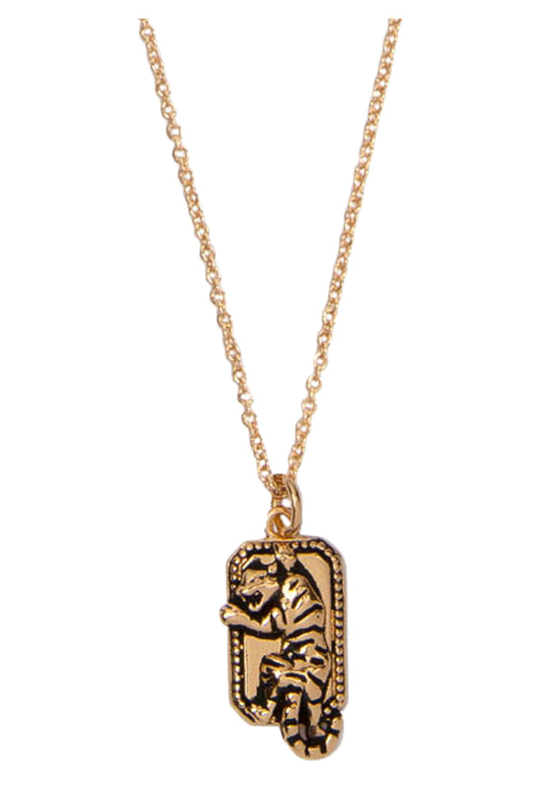 The Tiger Rectangle necklace in gold color from the brand ALL THE LUCK IN THE WORLD