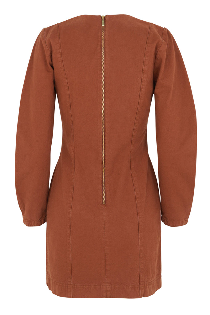 western mini dress Boho Western Long Sleeve Embroidered Back Front Button Tiered Mini Dress Olive / S-M-L/2-2-2