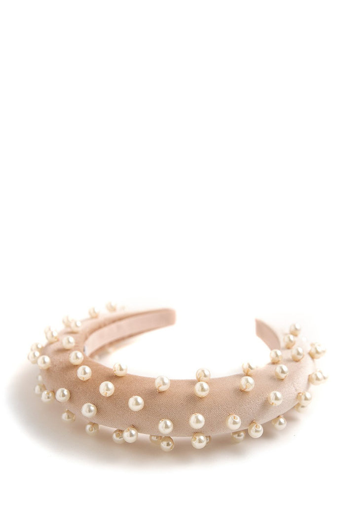Shiny Rosa & Pearls Headband