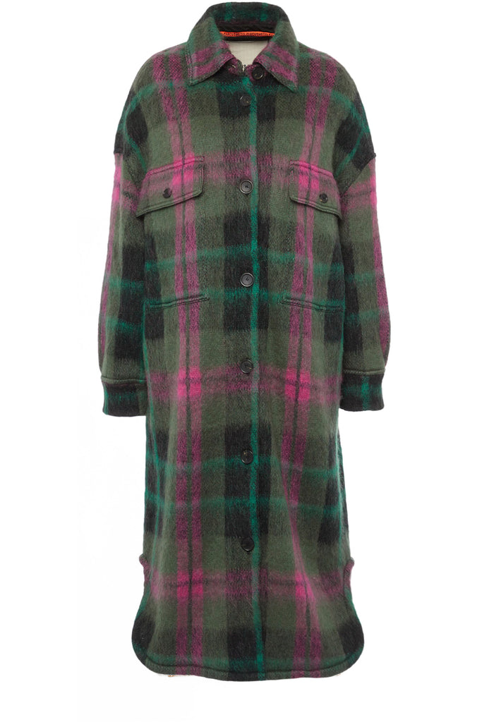 Checked Wool-Jacquard Coat