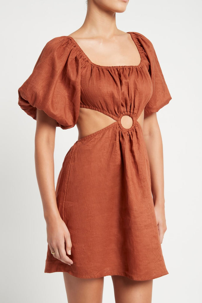 FAITHFULL THE BRAND | Almero Cut-Out Linen Mini Dress | sparklemonde.com FAITHFULL THE BRAND | Almero Cut-Out Linen Mini Dress | sparklemonde.com