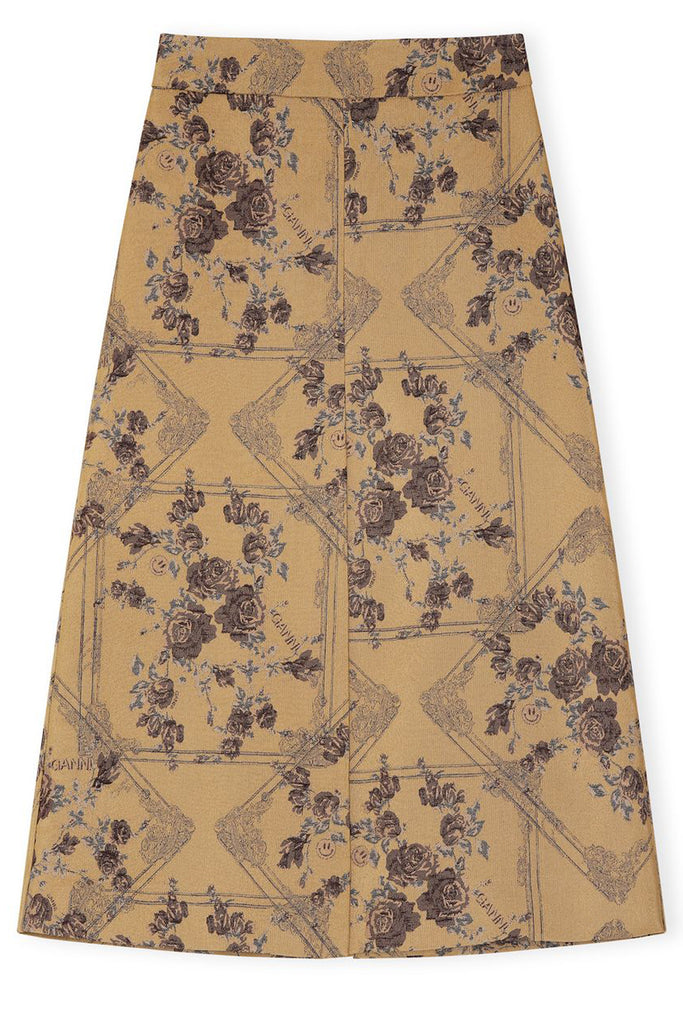 Floral Jacquard-Pattern Skirt