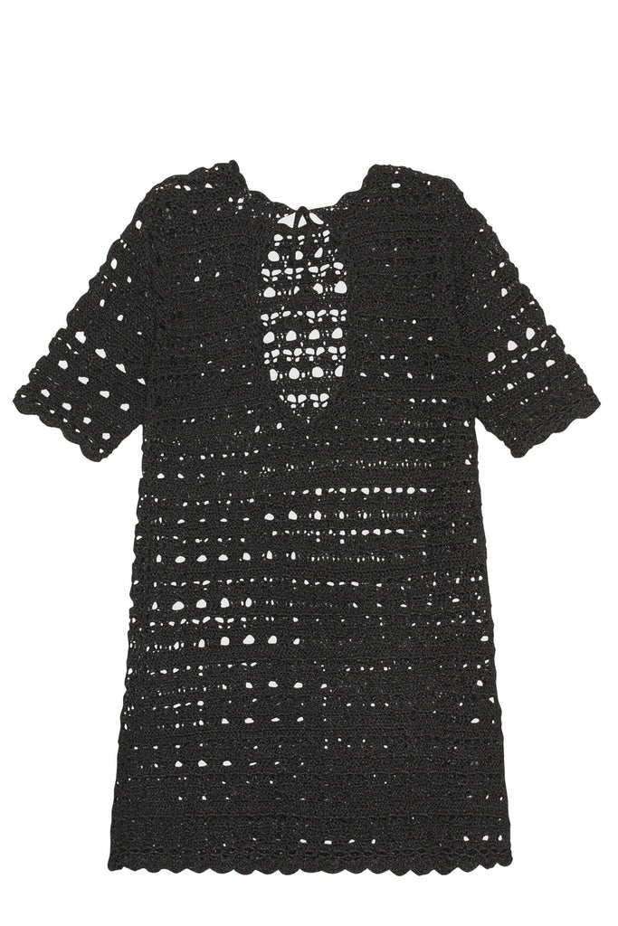 ganni crochet mini dress GANNI | Open-Back Crochet Mini Dress