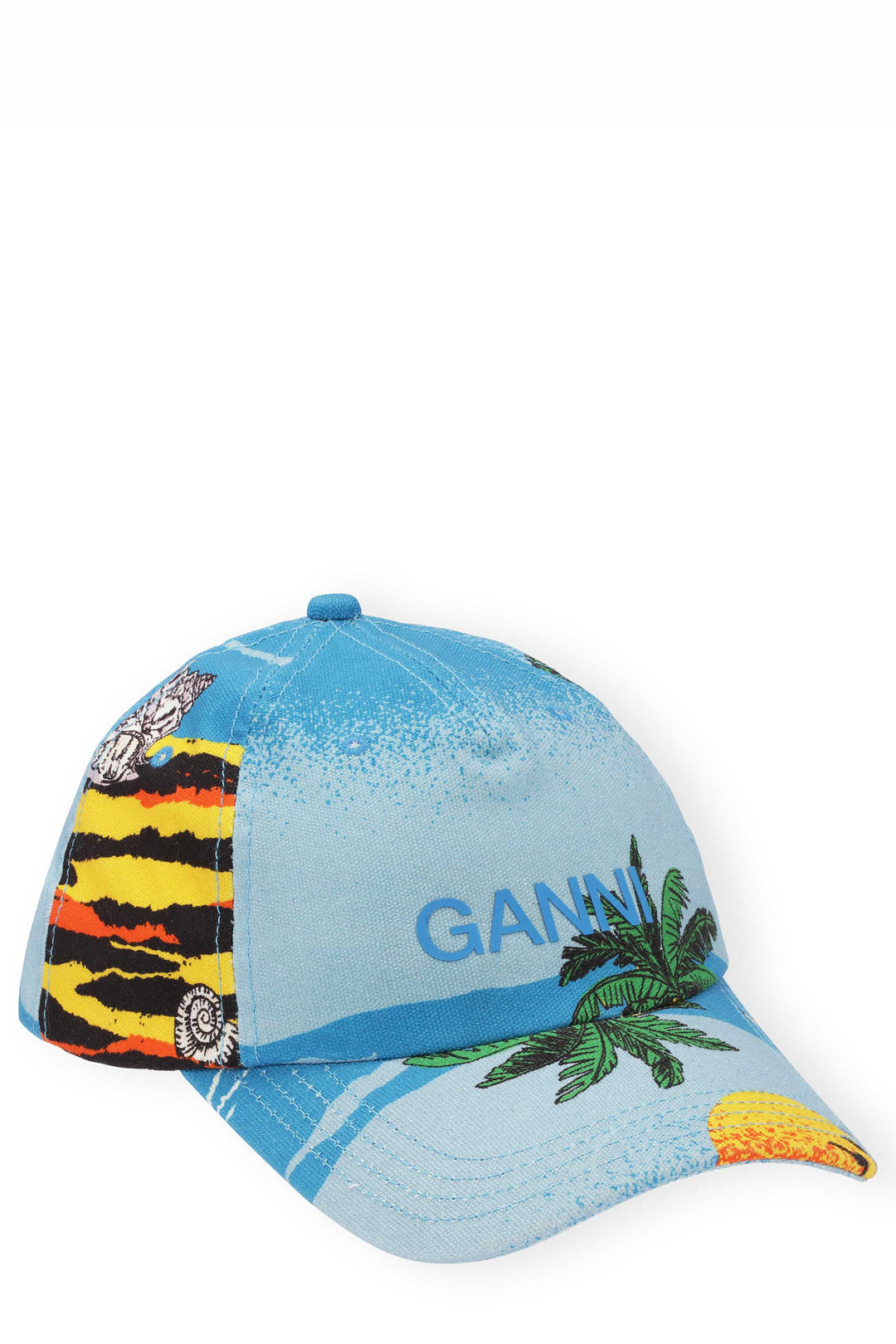 Ganni Multicolor Cotton Cap (Baseball Women\'s Hat) Ganni Multicolor Cotton Cap (Baseball Hat) – SEYMAYKA main image 2