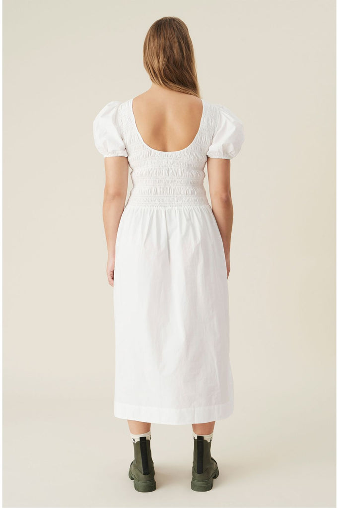 cotton poplin dress ganni GANNI Black Cotton Poplin Midi Dress GANNI