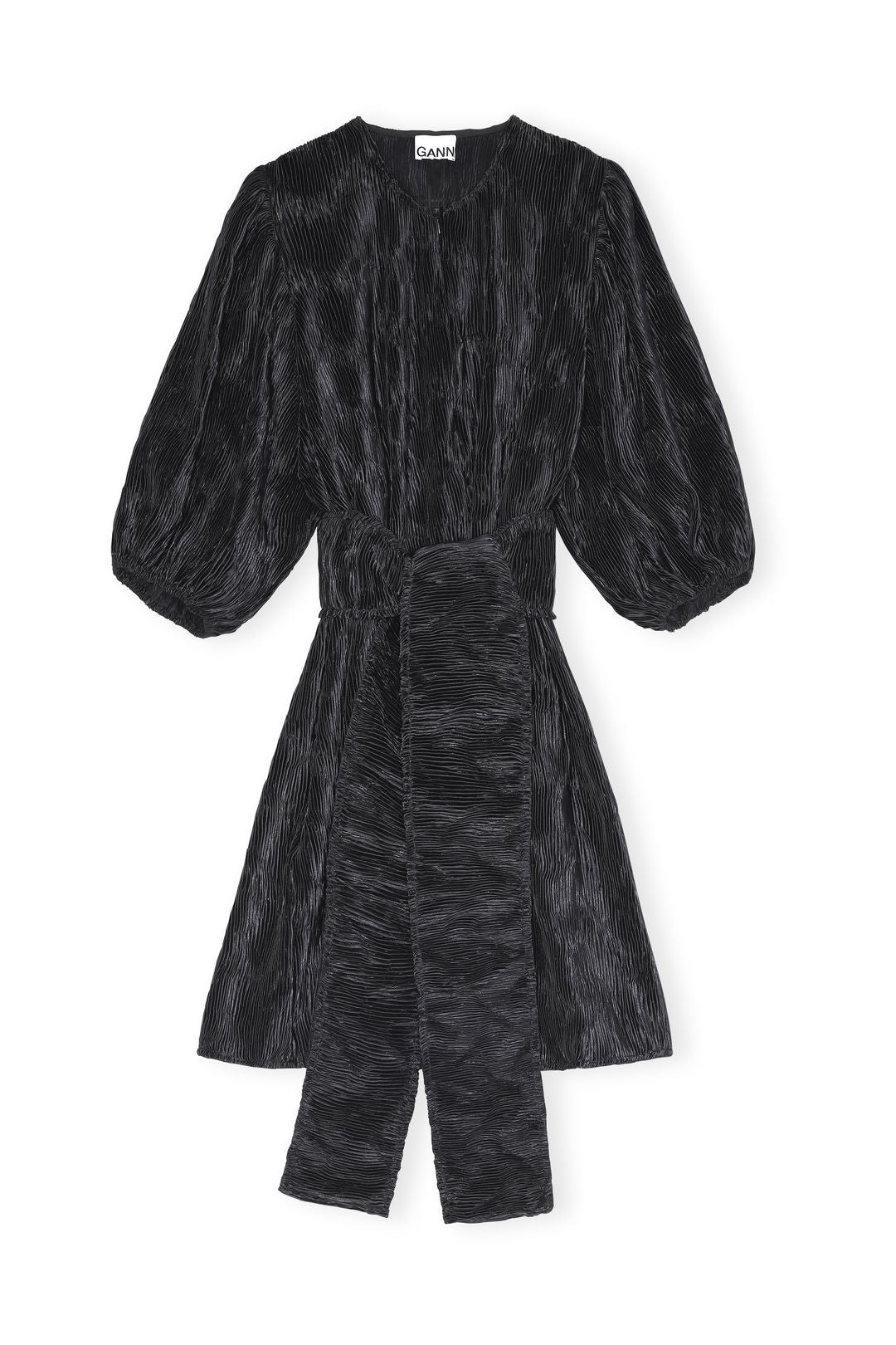 GANNI | Pleated Satin Mini Dress Black | sparklemonde.com GANNI | Pleated Satin Mini Dress Black | sparklemonde.com