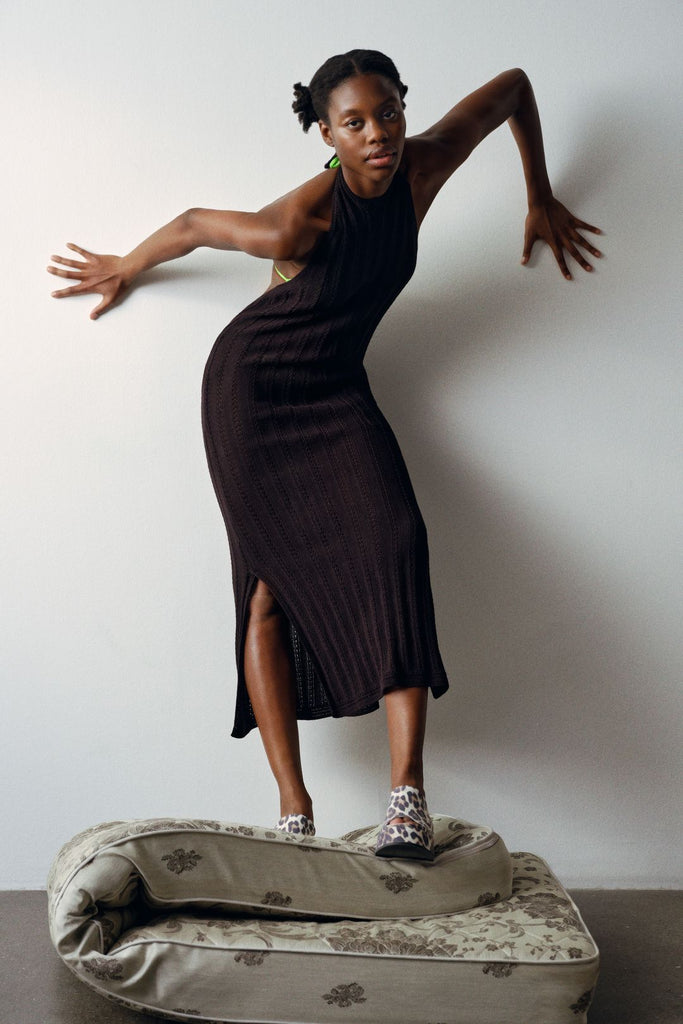 GANNI | Ribbed Knitted Halterneck Midi Dress | sparklemonde.com GANNI | Ribbed Knitted Halterneck Midi Dress | sparklemonde.com