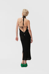 GANNI | Ribbed Knitted Halterneck Midi Dress