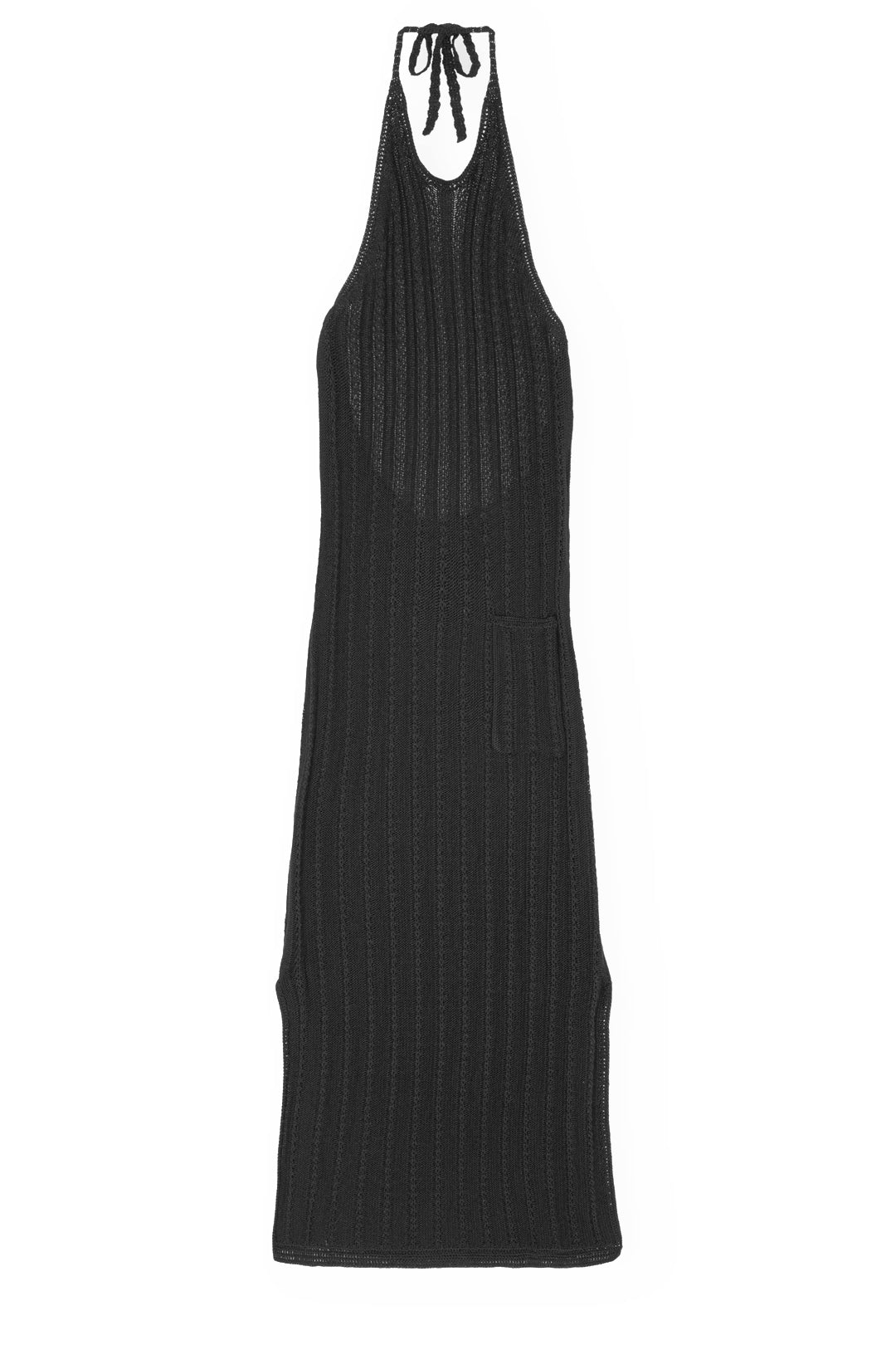GANNI | Ribbed Knitted Halterneck Midi Dress