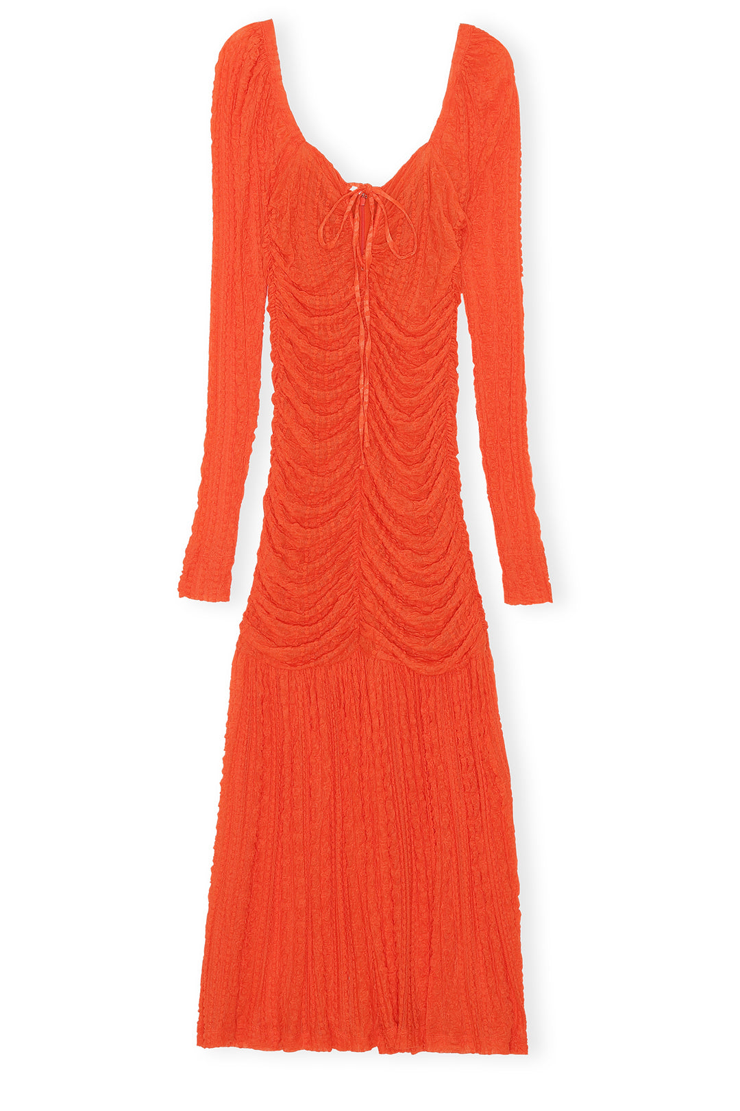 ganni red lace dress GANNI botanical-print Wrap Midi Dress | Red
