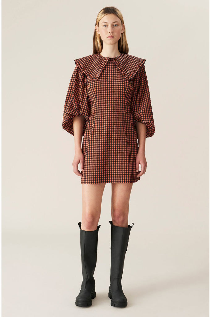 GANNI | Seersucker-Check Mini Dress | sparklemonde.com GANNI | Seersucker-Check Mini Dress | sparklemonde.com