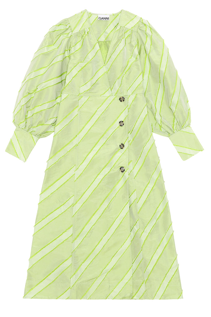 Striped Recycled Polyester Wrap Dress