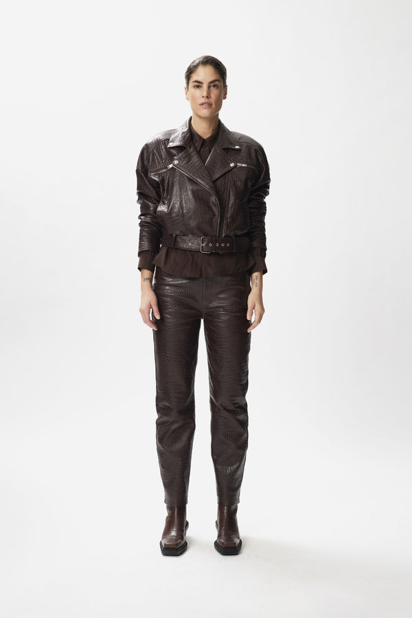 Sally Cropped Leather Jacket