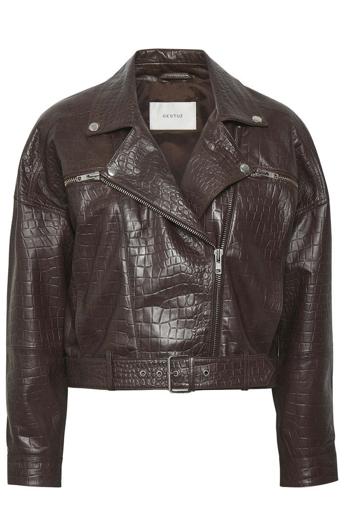 Sally Cropped Leather Jacket