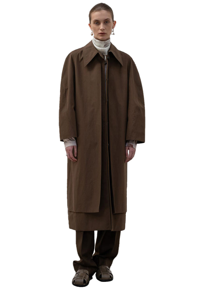 LOW CLASSIC | Cotton And Recycled Nylon Single Trench Coat