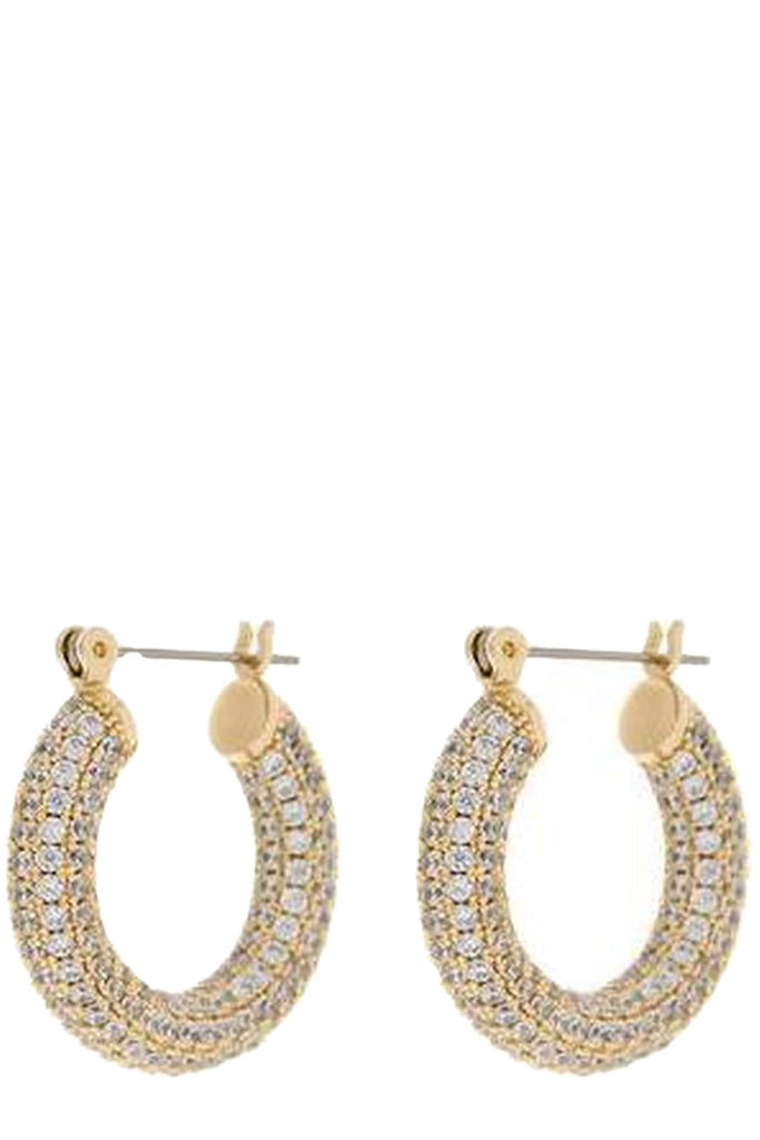 The Pave Baby Amalfi hoop earrings in gold colour from the brand LUV AJ