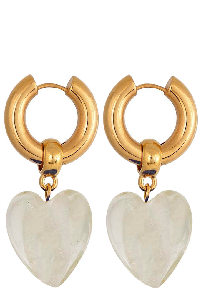 The Crystal Heart Of Glass earrings in clear color from the brand MAYOL JEWELRY