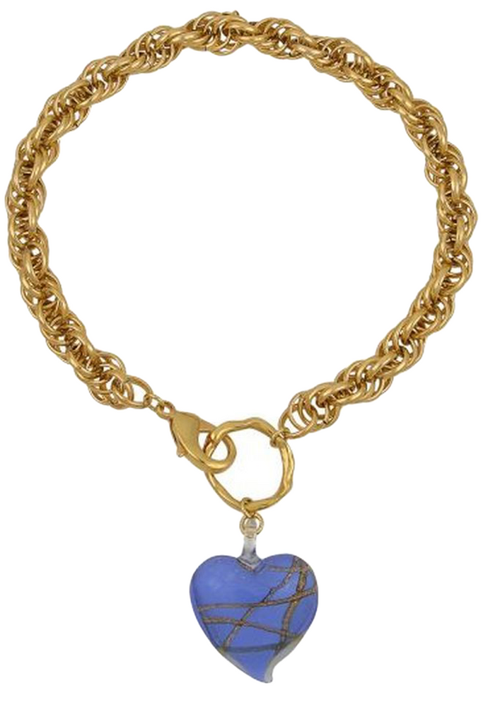 The Heart Of Glass necklace in blue color from the brand MAYOL JEWELRY