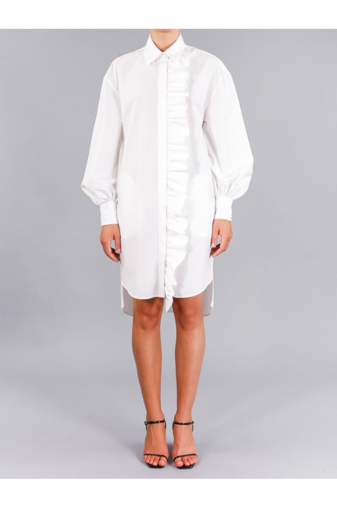 msgm shirt dress MSGM | Floral-Pattern Puff-Sleeve Shirt Dress