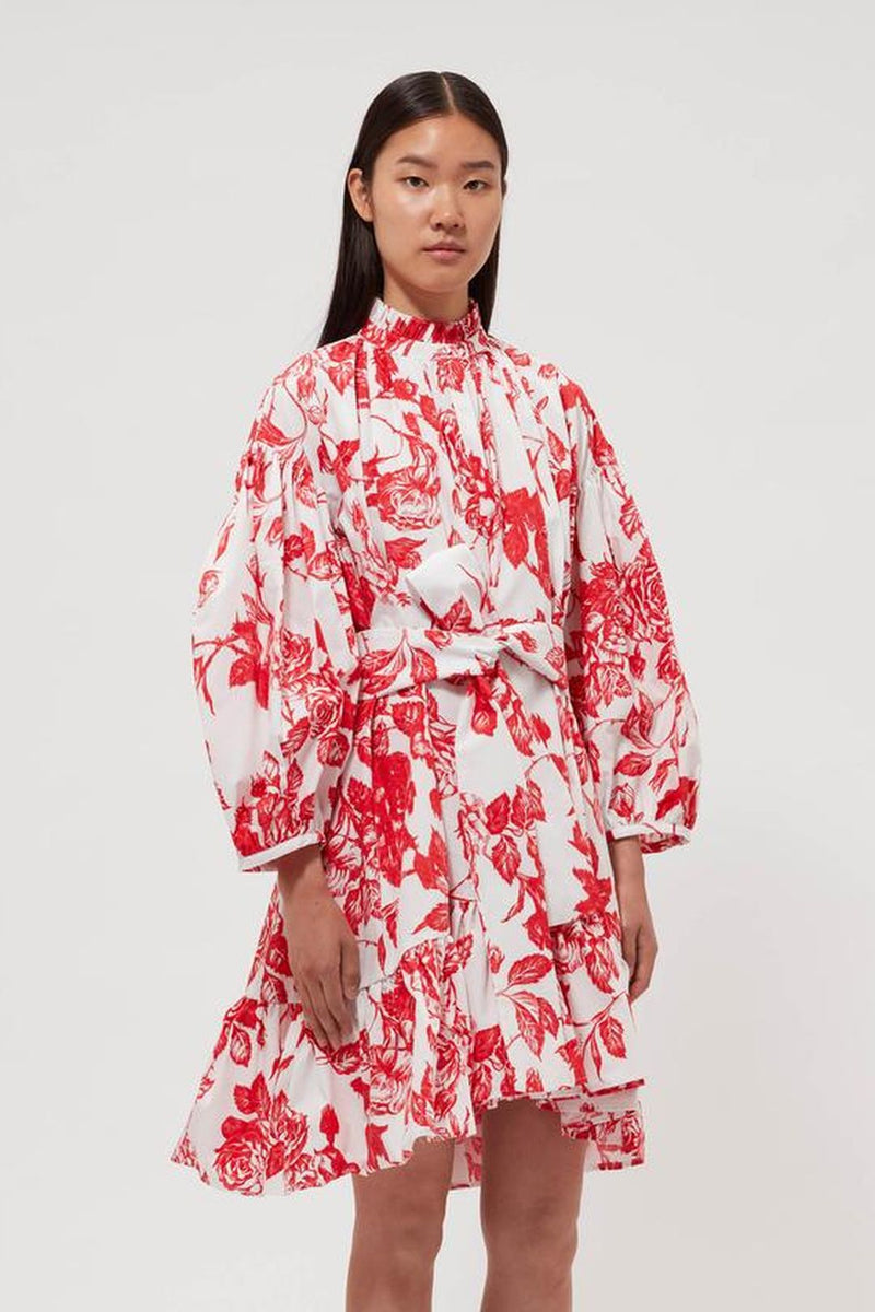 MSGM, Floral-Pattern Puff-Sleeve Dress