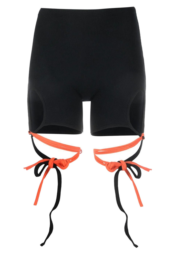The Otto lounge ribbed wrap shorts in black color from the brand OTTOLINGER