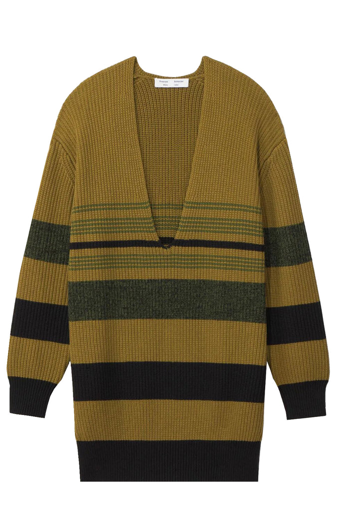 Lofty Stripe Oversized V-Neck Sweater