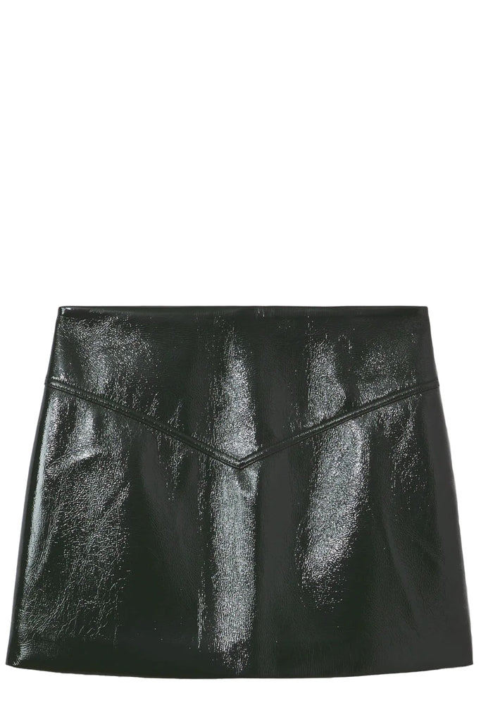 The vinyl mini skirt in pine green color from the brand PROENZA SCHOULER