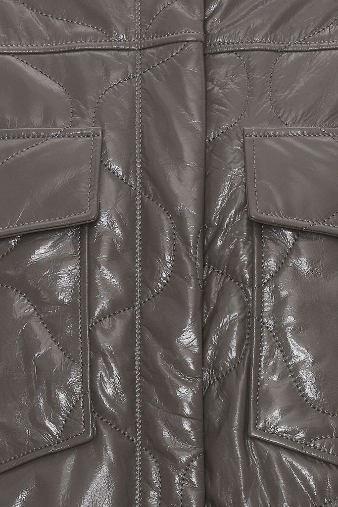 Rotate Birger Christensen Embossed Logo Vegan Leather Jacket In