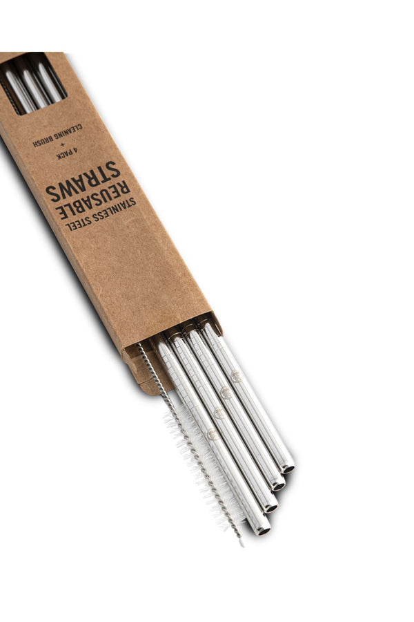 24bottles reusable stainless steel straws 4 pack fem szivoszal