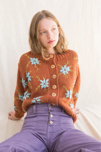 Tach clothing お花 カーディガン titivate（ティティベイト） カーディガン アルパカタッチフラワー刺繍